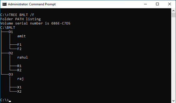 DOS  File Tree Command